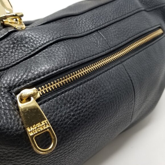 Badgley Mischka Black Leather & Gold Handbag & Crossbody Messenger Bag Handbags - Picture 14 of 16